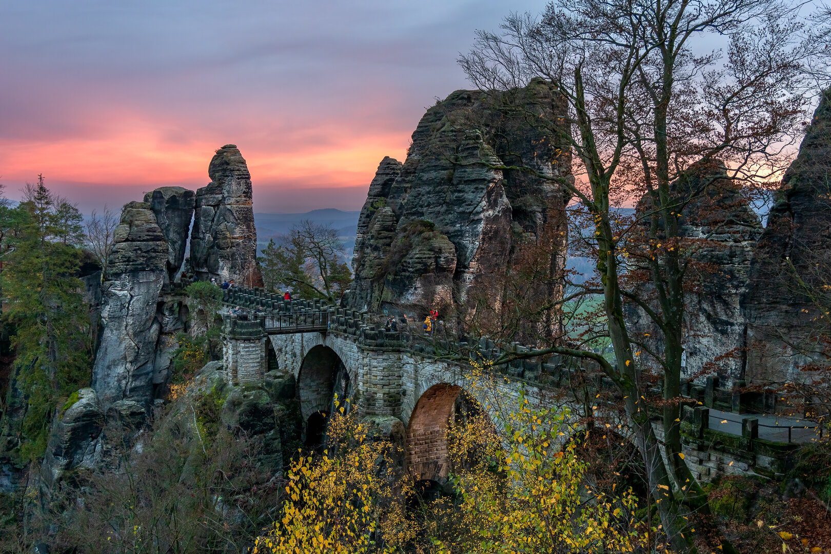 Abendröte an der Bastei